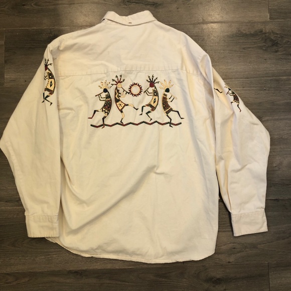 Vintage Western Button Down‎ Kokopelli Size Large (B10) - Picture 1 of 7